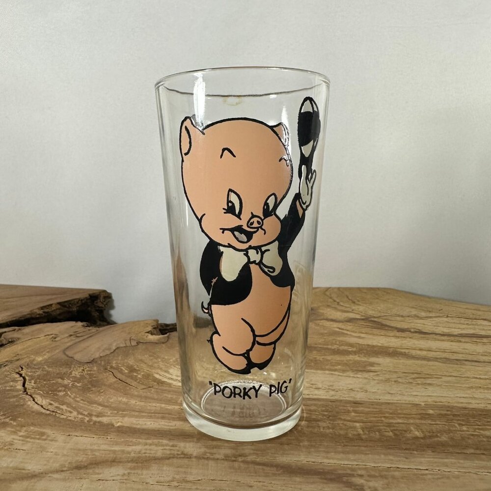 Vintage 1973 "Porky Pig" Pepsi Collector Glass - Warner Bros. Looney Tunes